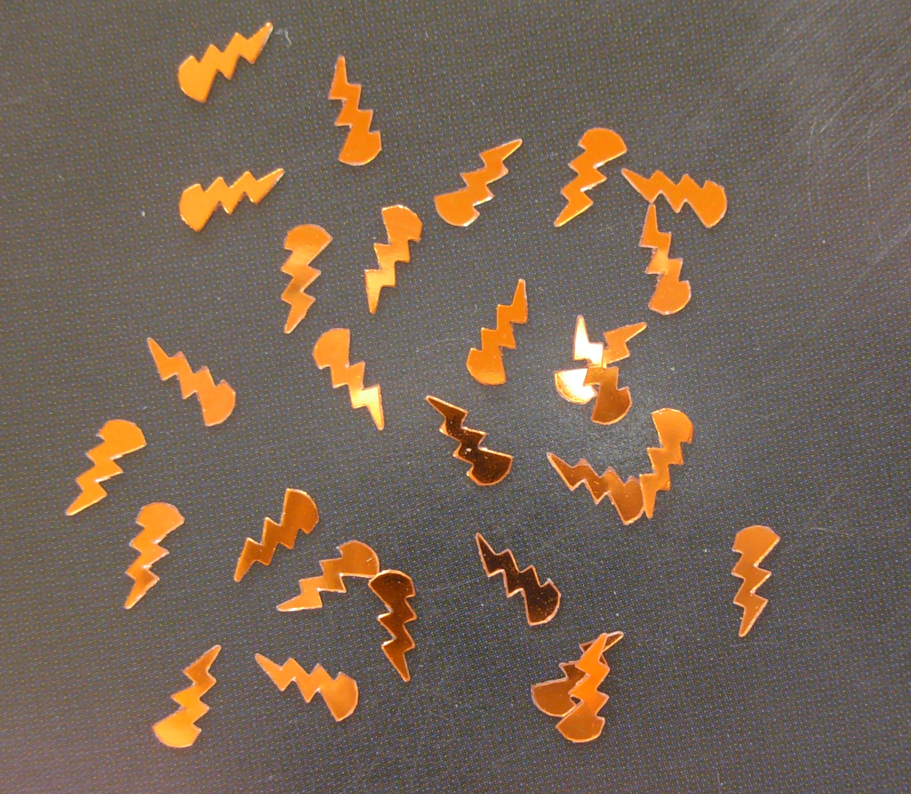 1109: Orange Lightning Bolts Micro Confetti